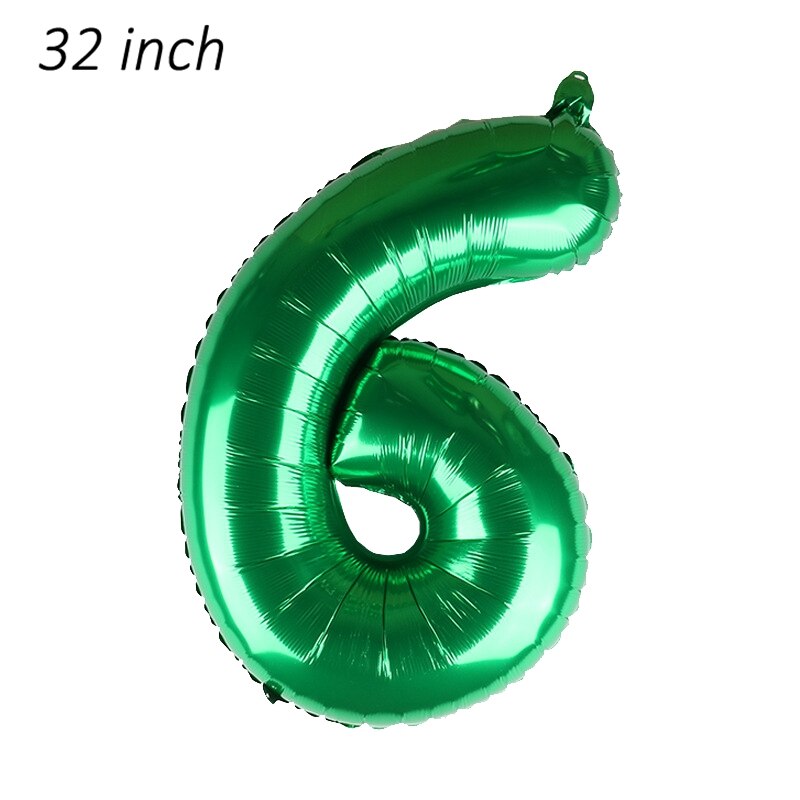1 Set Of Farm Green Theme Engineering Car Happy Birthday Banner Tractor Party Decoration Truck Excavator Balloon Cake Topper: 32 inch dark green 6