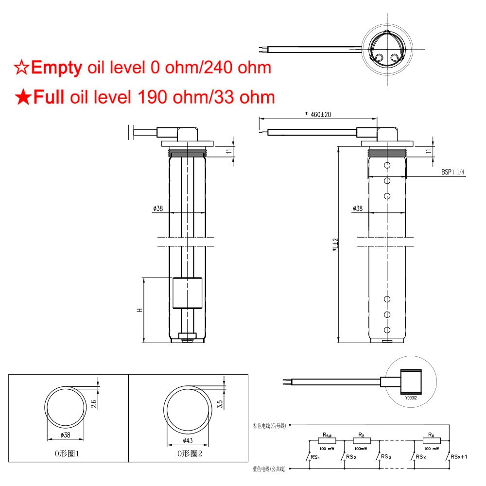 universal Boat Sewage Level Gauge Sensor RV Holding Water Tank Gauge Sensors Sewage Level Indicator Sender Meter fit for yamaha
