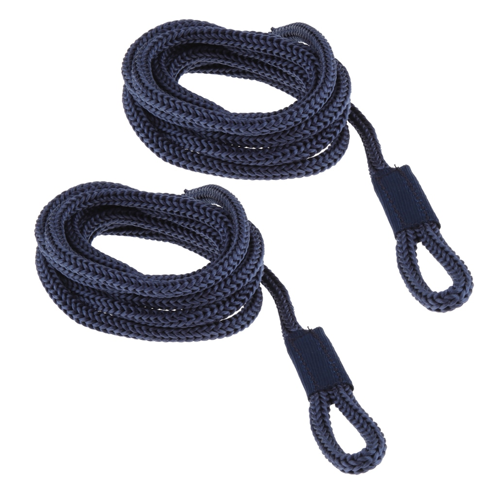 Dockleinen-Set – 4 Stück, 4,5 M, Doppelt Geflochtenes Nylon, 30,5 Cm Öse, Schwarz