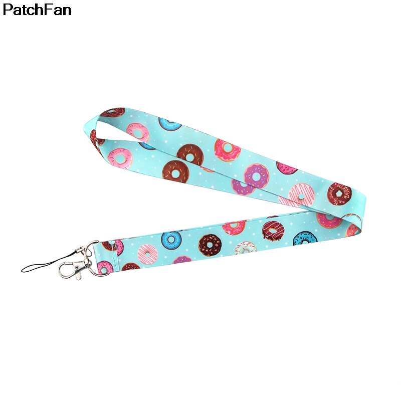 A2431 Patchfan Dessert Donut Tag Strap Hals Lanyards Voor Veiligheid Breakaway Voor Mobiele Telefoon Usb Id Badge Houder Key