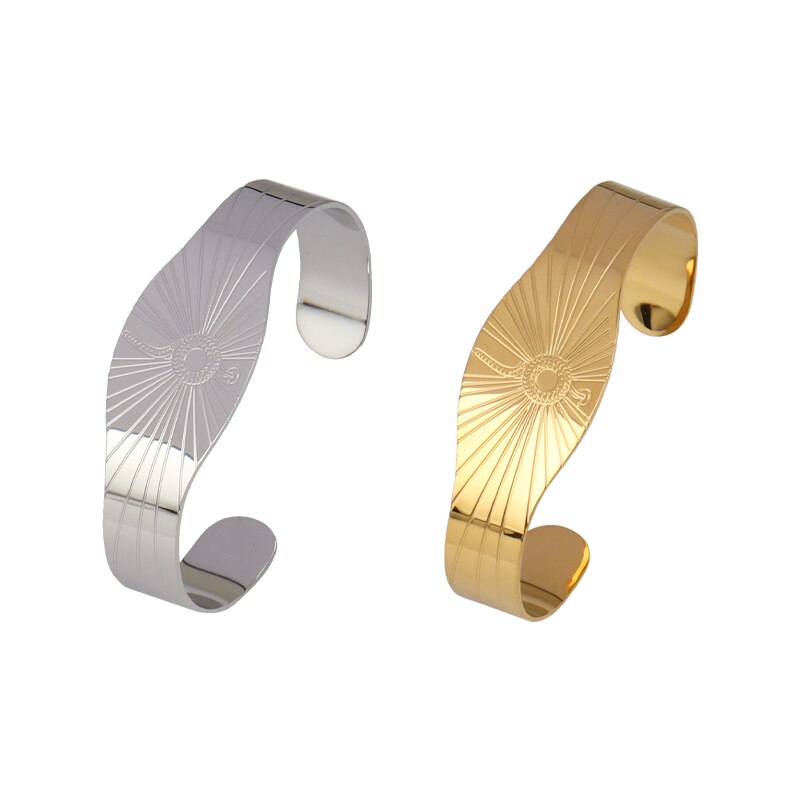 Women Stainless Steel Bracelets For Women Geometric Snake Bangle Bracelet Cuban Open Cuff Bracelet Punk Bracelet Jewelry: 2144-2145 / Gold