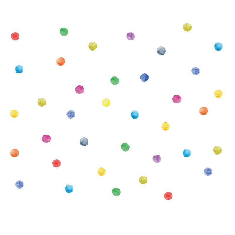 Watercolor Mint Green Wave Dot Stickers Children's Room Kindergarten Layout Wall Stickers: YY-H030-03