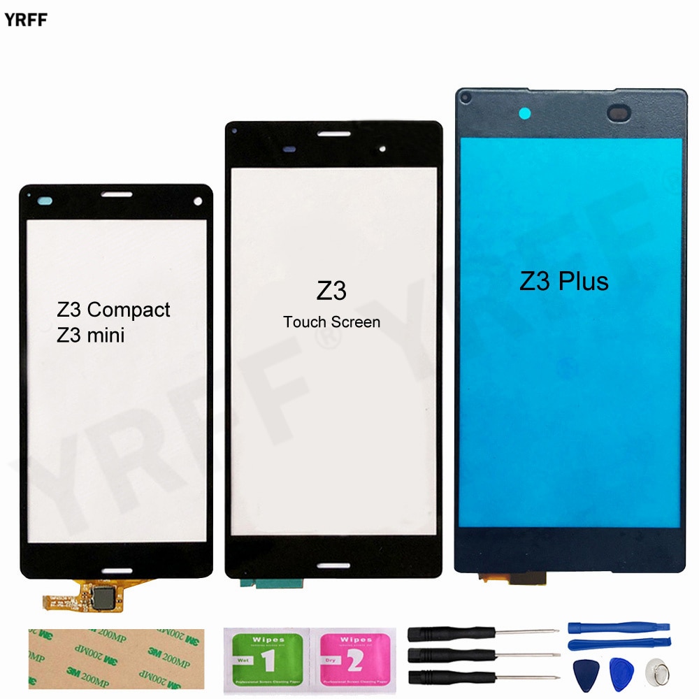 Panel táctil exterior con Sensor de cristal para Sony Xperia Z3 Compact Z3 mini Z3 Plus Z4 Digitalizador de pantalla táctil, D6603 D5803 E6533