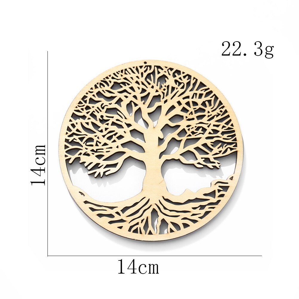 2 pçs 14cm 3d árvore da vida parede pendurado decoração artesanal de madeira arte pendurado pingente ornamento coaster placemats base cristal