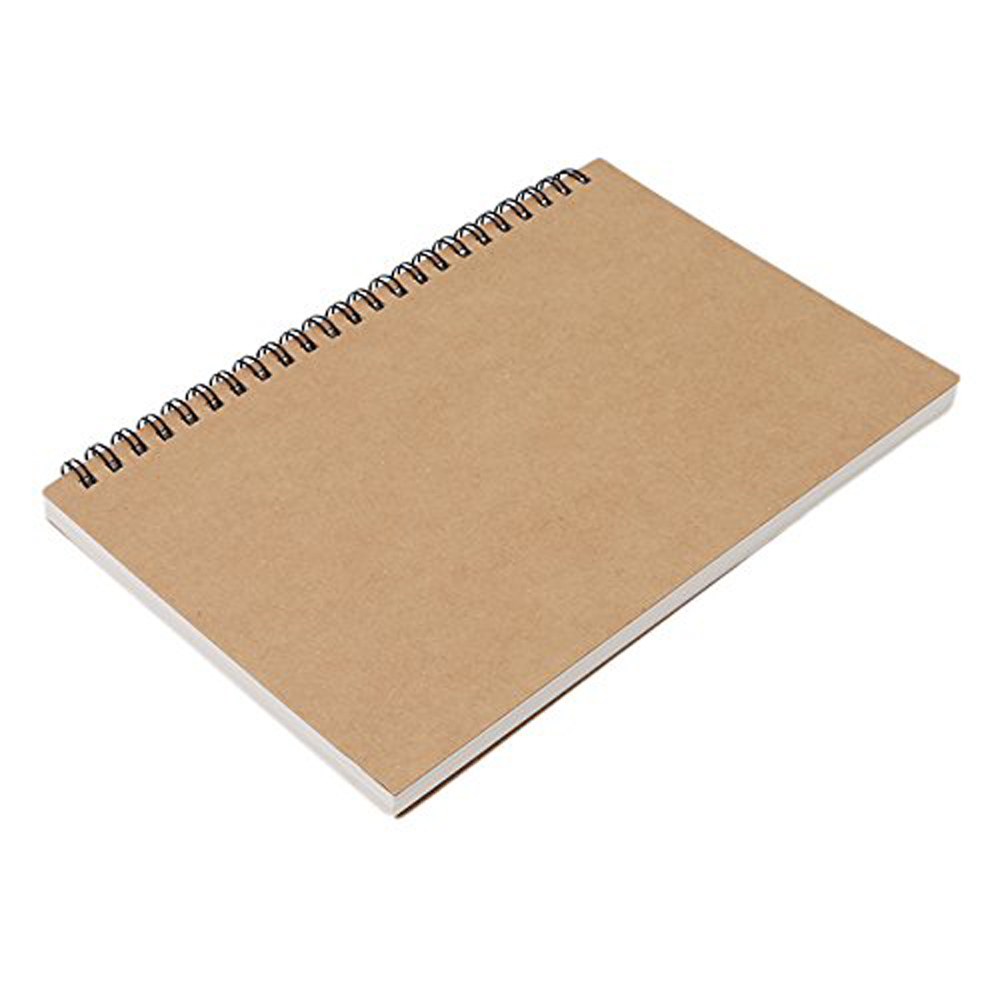XRHYY Retro Spiral Coil Notebook Kraft Blank Sketchbook for Drawing Painting Graffiti Sketch Book Memo Pad Office And School