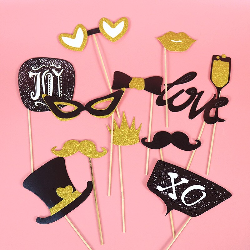 12pc Photo Booth Props Wedding Decorations Photobooth props bridal shower Wedding Party Decoration photo booth MrMrsJust Married
