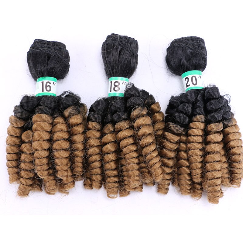 Synthetic Afro Ombre spring twist hair bundles extension 3 pieces one lot hair weaving for full head hair Dream ice’s: T1B/27