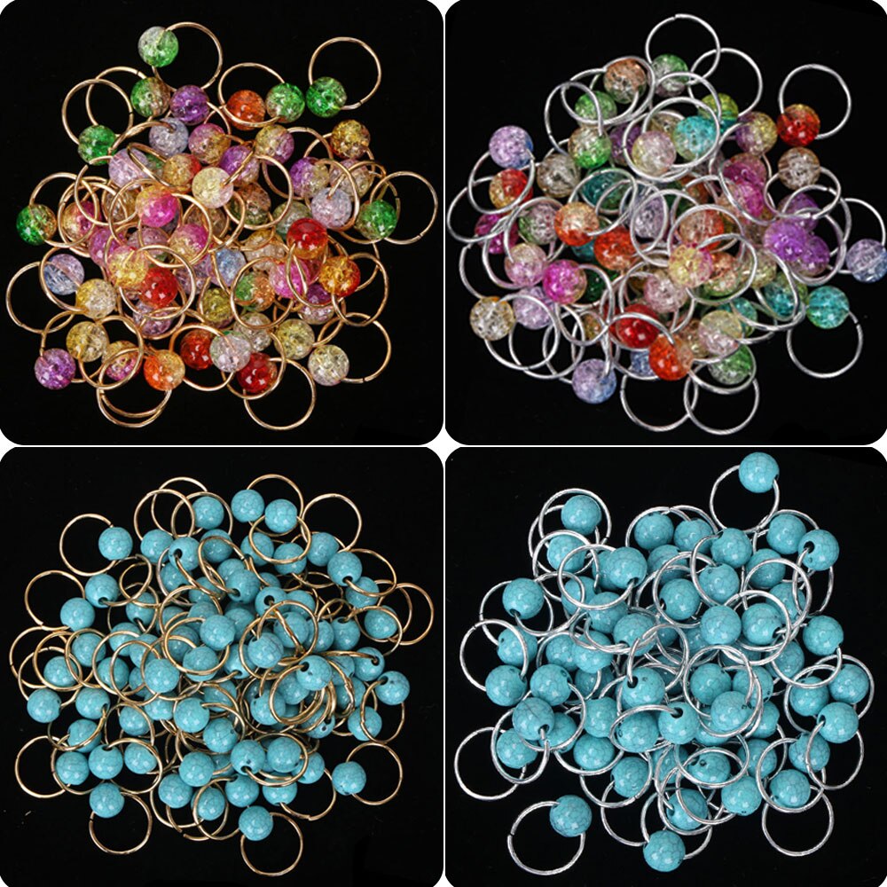 100 unids/lote de anillos para el cabello chapados en oro y plata para trenzas, cuentas ajustables para el cabello, trenza de Metal, accesorios de joyería para el cabello para trenzas