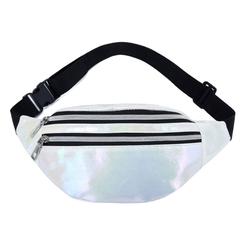 Vrouwen Holografische Heuptas Fanny Pack Pouch Sport Riem Hip Borst Crossbody Shoulder Purse