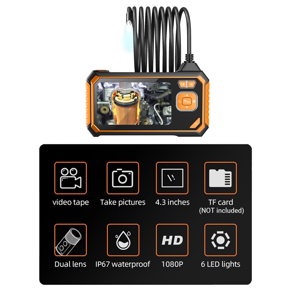 1080P Endoscope Inspection Camera Inspection Mirror Borescope Waterproof Checking Equipment Borescope Industrial Endoscope