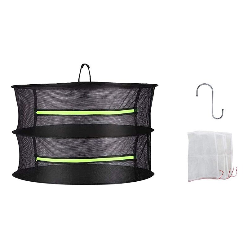 Warstwy suszenie netto na zioła wiszący kosz składany wieszak ziele suszenie netto suszarka torba siatka na kwiaty pąki rośliny organizator: 2 warstwa