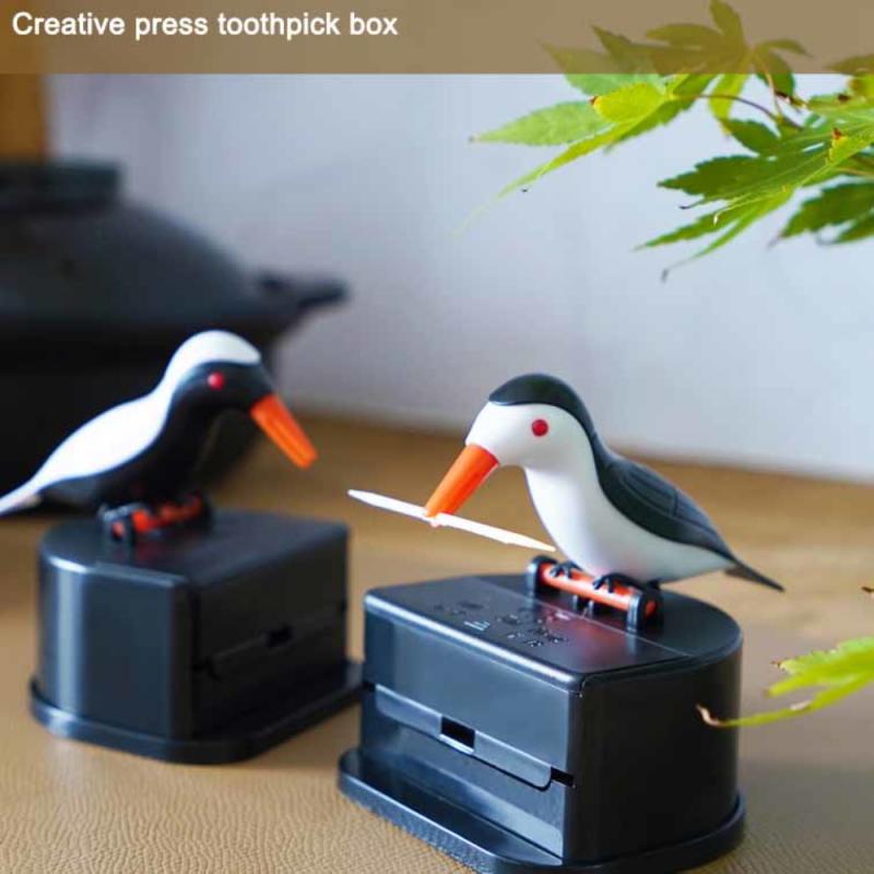 1Pcs Tandenstoker Houder Dispenser Leuke Vogel Intelligente Automatische Tandenstoker Box Cleaning Tanden Tafel Decoratie