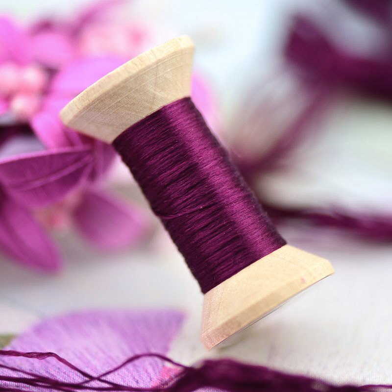 Handmade embroidery embroidery thread spool / silk embroidery thread / wrapped silk silk thread / rose purple / each 20 meters: 9