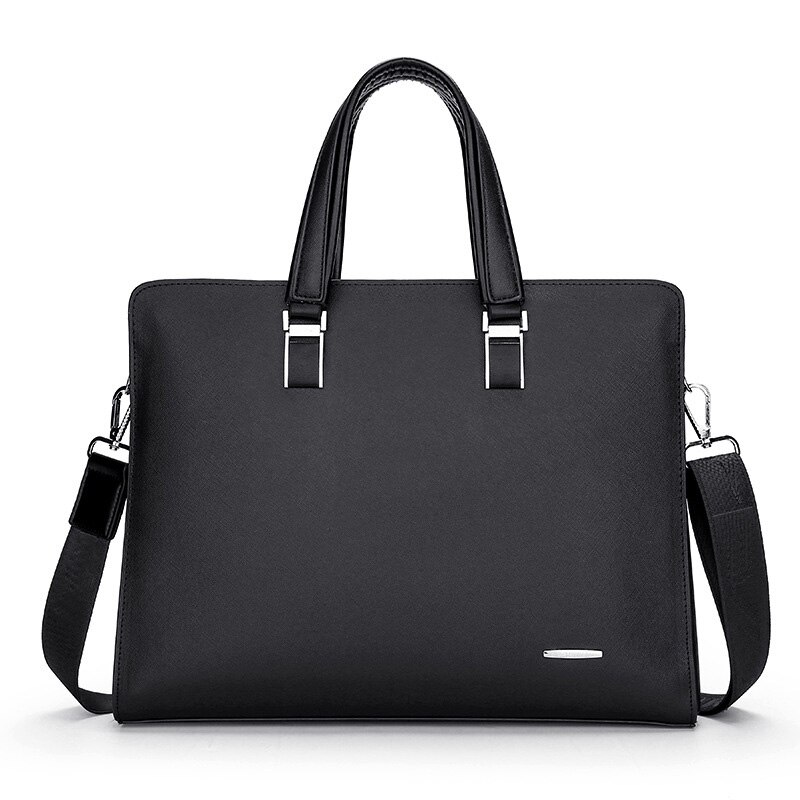 Heiße Neue Tragbare herren PU Business Menschen Multifunktionale Einfarbig Vertrag Dokumente Handtasche Computer Große Kapazität Handtasche: Black
