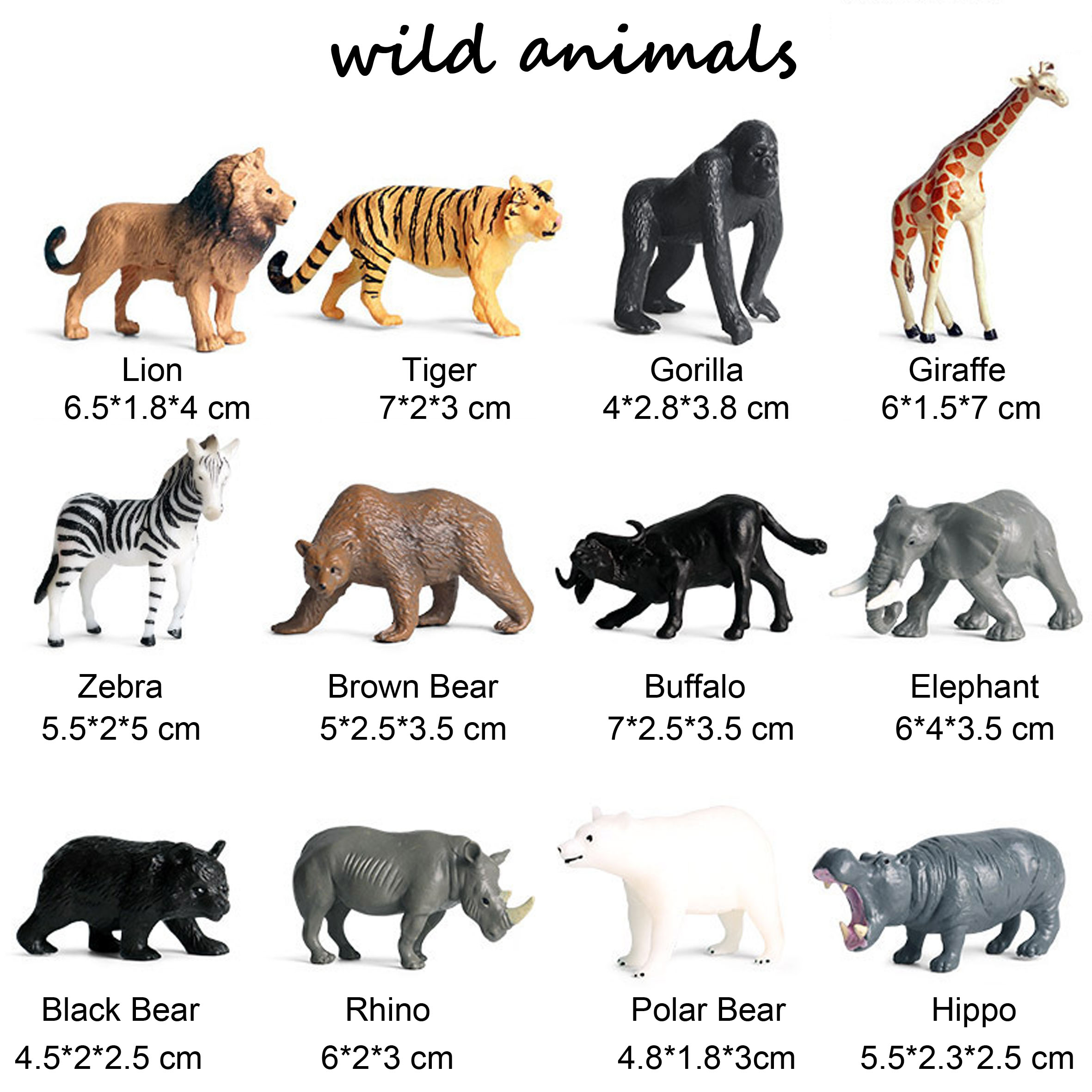 Realistische Wilde Dieren Speelgoed Cijfers Solid Mini Dier Modellen Dierentuin Animal Display Cadeaus Voor Kids Schattige Boek Plank Decoratie