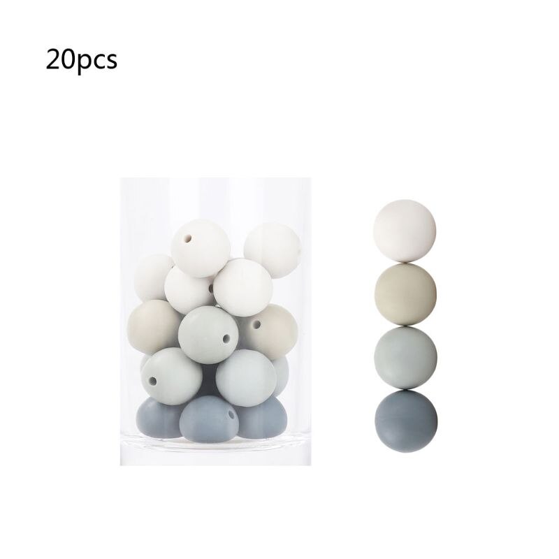 15mm 20 pièces Silicone perles bébé dentition perles bricolage à mâcher dentition pour bébé directe: 1