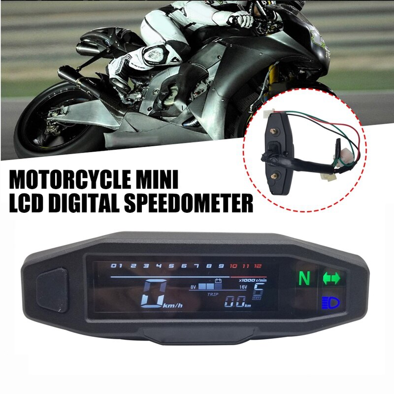 Universel motorcykel lcd digital speeeter mini motorcykel meter karburatormåler motorcykel oeter: Default Title