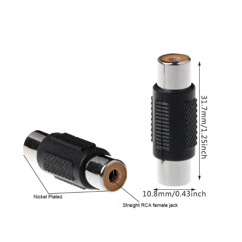 5 Pcs RCA Female to RCA Female Audio Video Cable Jack Plug Adapter Connector
