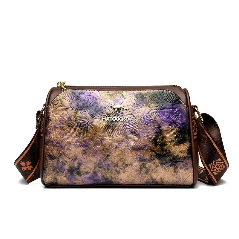 Femmes de en cuir souple sacs à bandoulière de luxe sacs à main de créateur Sac à bandoulière dames Vintage messager déplacements Sac A Main: Kaki