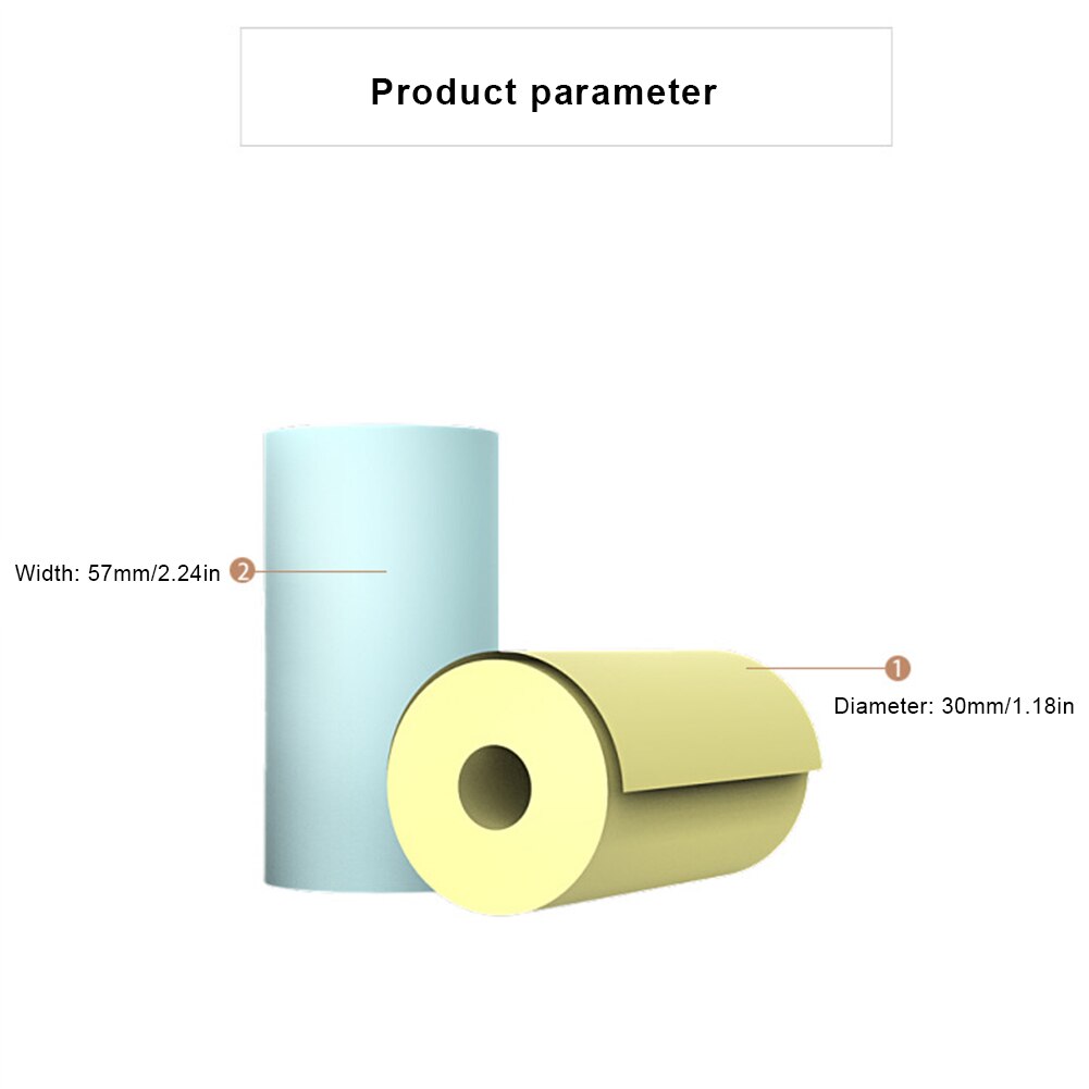 Printable Sticker Paper Roll Self-Adhesive Thermal Paper for PeriPage A6 Thermal Printer PAPERANG P1/P2 Mini Photo Printer