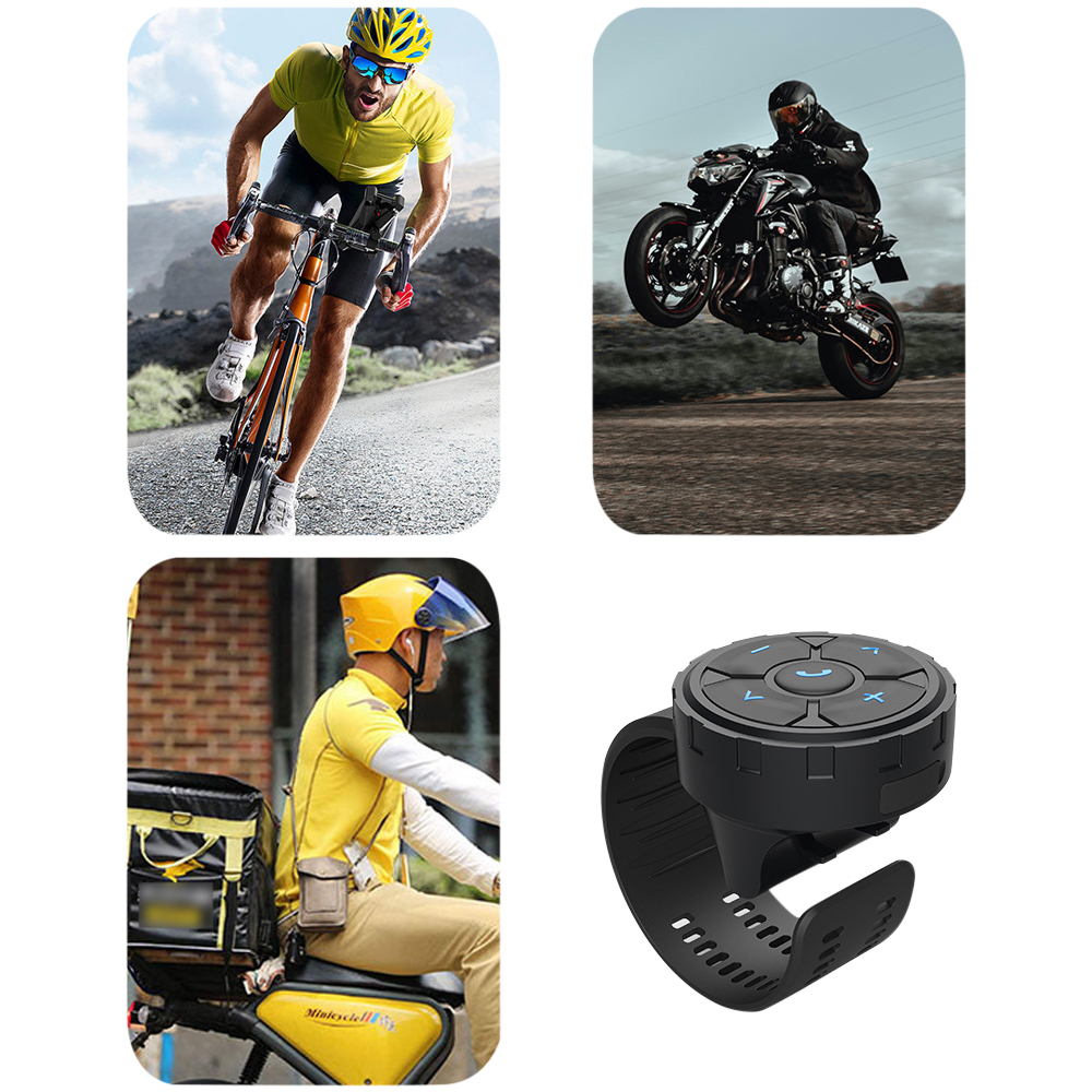 Draadloze Bluetooth 5.3 Afstandsbediening Knop Helm Oortelefoon Motorfiets/Fiets Stuur Media Controller Stuurwiel Afstandsbediening
