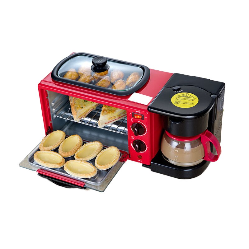 Ontbijt Machine 3-In-1 Huishoudelijke Smart Multifunctionele Broodmachine Keuken Koken Apparaten Automatische Timing Kleine oven