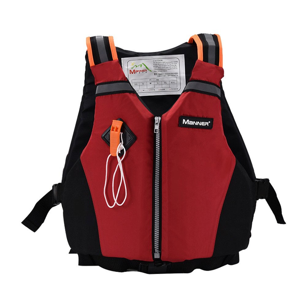 Swimming Boating Ski Drifting Life Vest with Whistle Water Sports Jacket Snorkeling Life Vest Jacket: Red