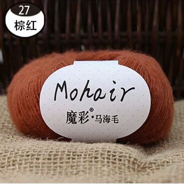 Ovillo de hilo acrílico Mohair para ganchillo, hilo fino para tejer a mano, para suéter, bufanda, 25g por bola: 1PC     27