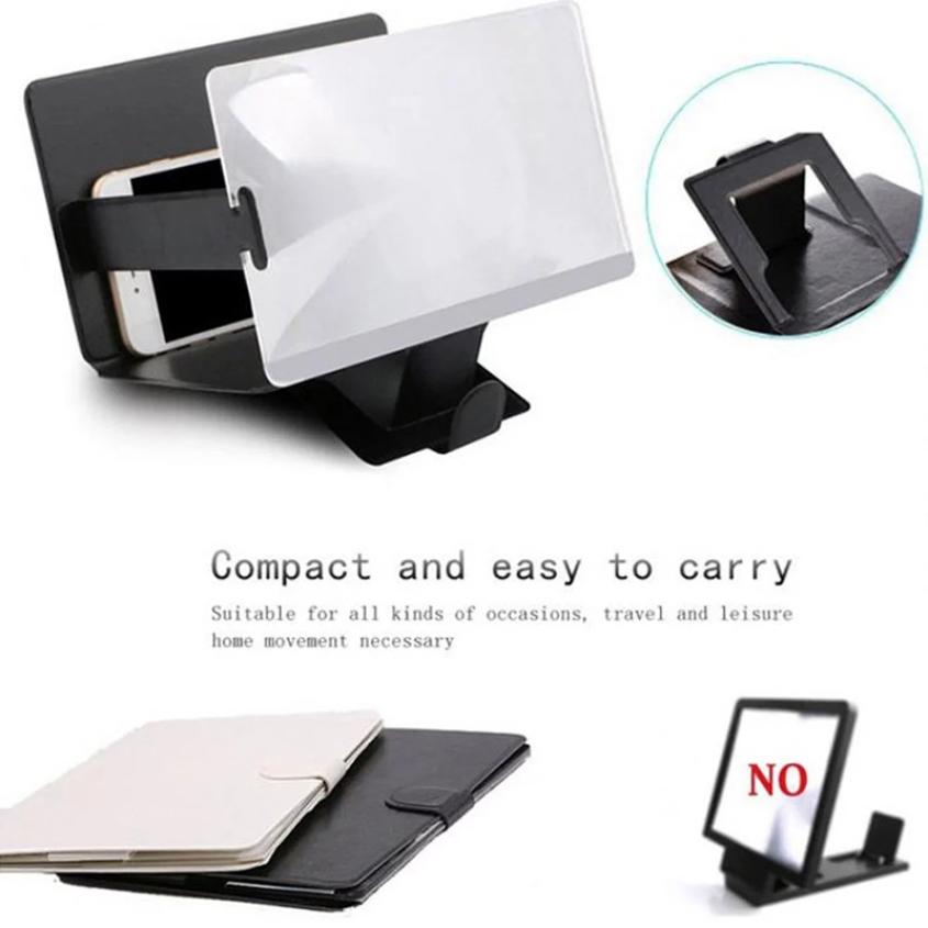 3D Phone Screen Amplifiers HD Video Magnifying Glass Mobile Projector Stand Bracket Folding Phone Desk Holder With Movie Game