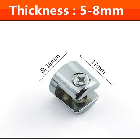 4Pcs Glas Klem Glas Plated Beugels Zinklegering Chroom Plank Houder Ondersteuning Beugels Klemmen Voor 6-8mm/ 8-10Mm/10-12Mm