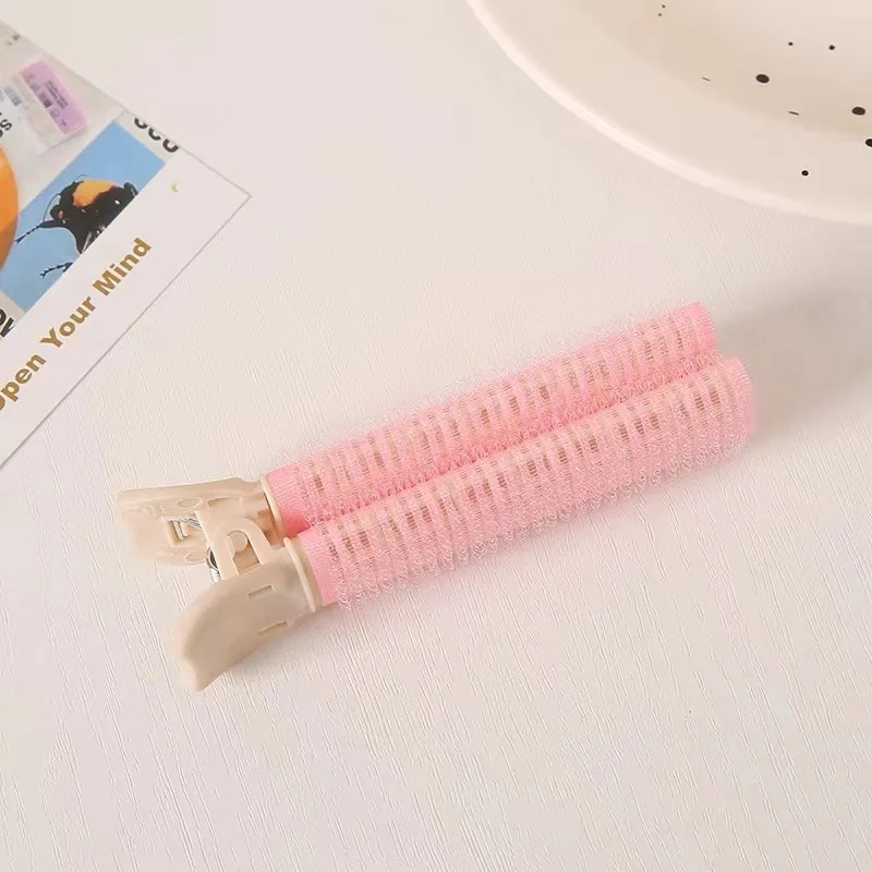 Magic Airy Bangs Hair Curler Korean Goddess Style No Damage Curling Iron Fluffy Curls Hair Clamp Tool for Home Use: Red