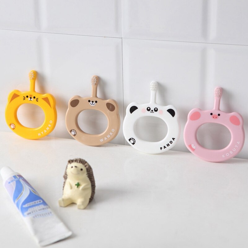 Baby Toothbrush Small Hand Ring Anti-card Throat Soft Hair Toothbrush Training Grip Children's Toothbrush