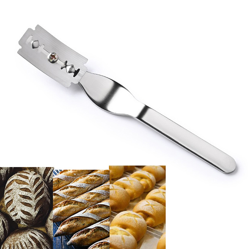 Cortador de pan Lame con bolsa de cuero, 5 cuchillas, herramientas de puntuación de masa francesa, herramienta de corte para panaderos de masa