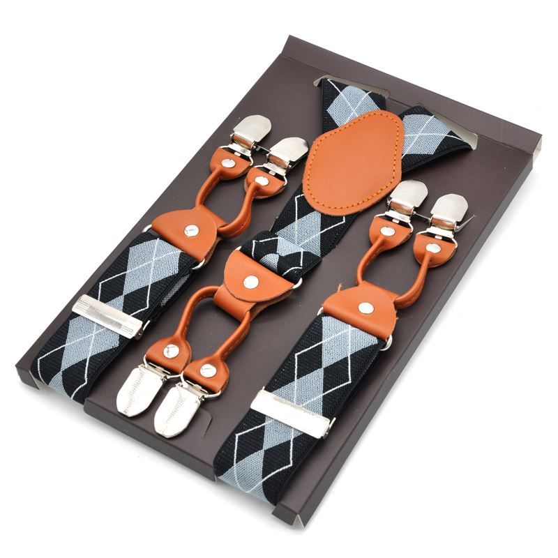 Seler #39 elastiske seler læder herre bukseclips-ende voksen suspensorio tirantes hombre bretelles 3.5*120cm: Mbd 8638