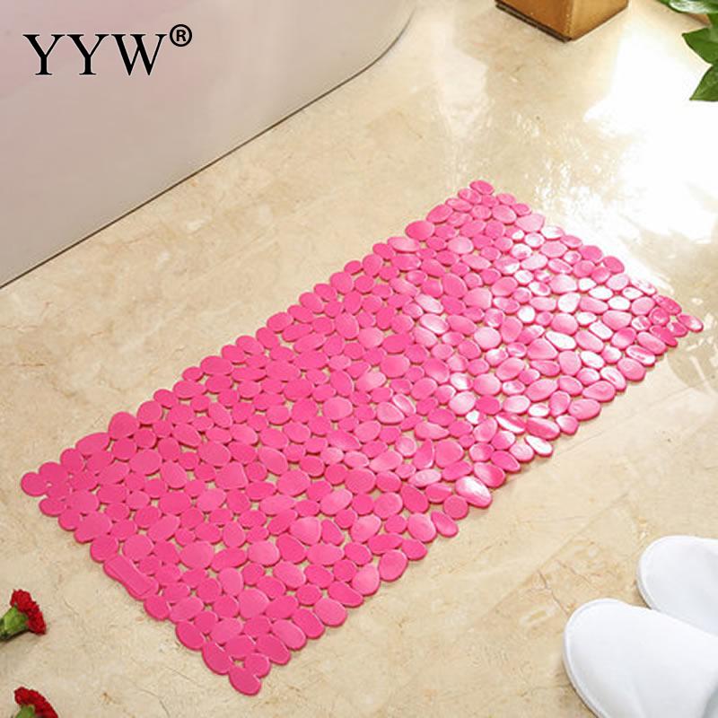 Pvc vannbad bad anti-skli matte badekar badekar dusj badekar teppe klar boble badekar matte sikkerhet anti-skli baderomsmatte teppe: Rose