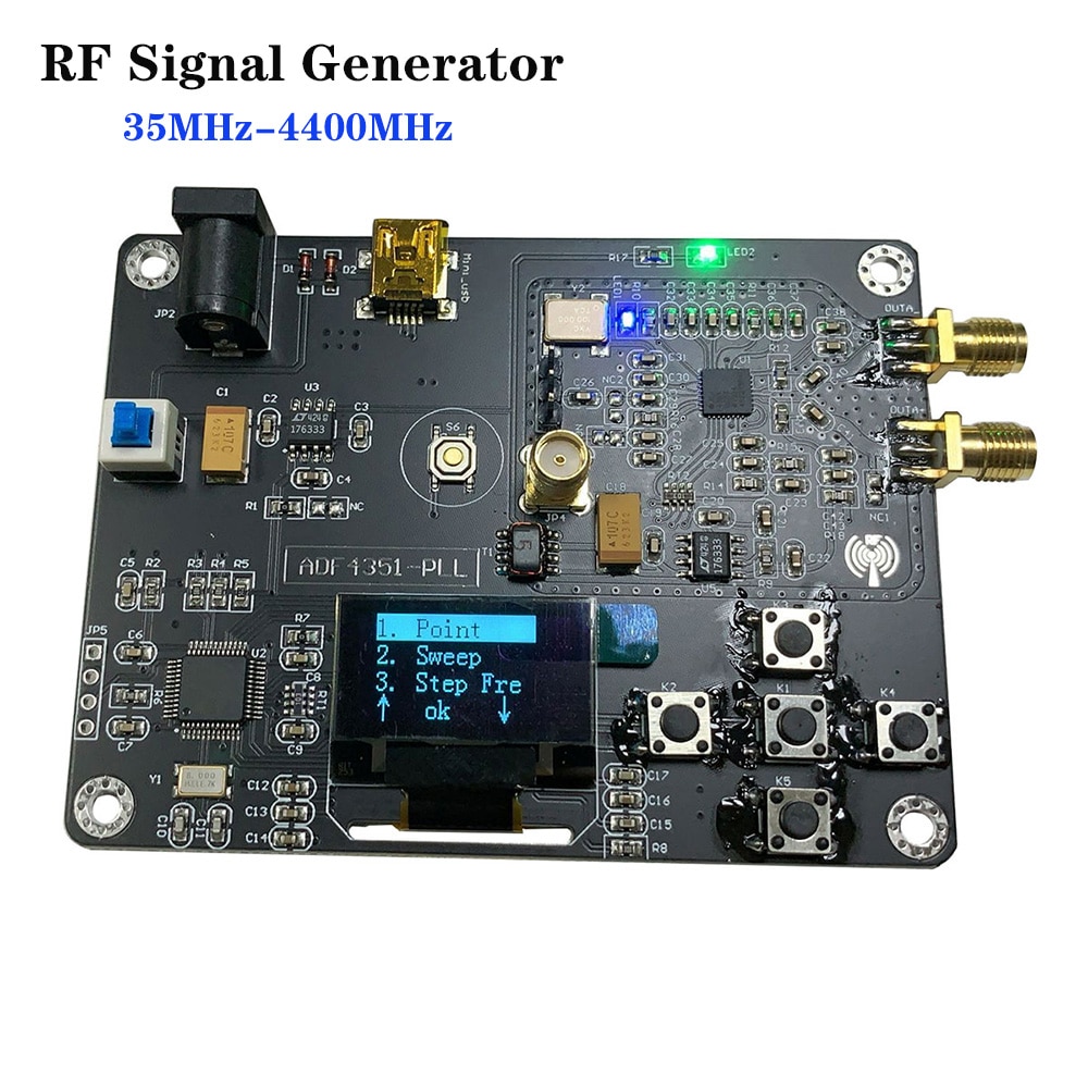 Maxgeek 35MHz-4400MHz RF Signal Generator ADF4351 Modul fegen Frequenz Generator PLL Mit Oled-Anzeige