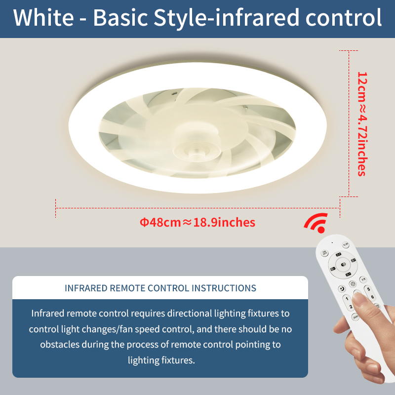 Led Plafondventilator Licht Eenvoudige En Koele Stijl Afstandsbediening Met Oneindig Dimmen 6 Niveaus Van Windsnelheid Woonkamer Slaapkamer: WHITE