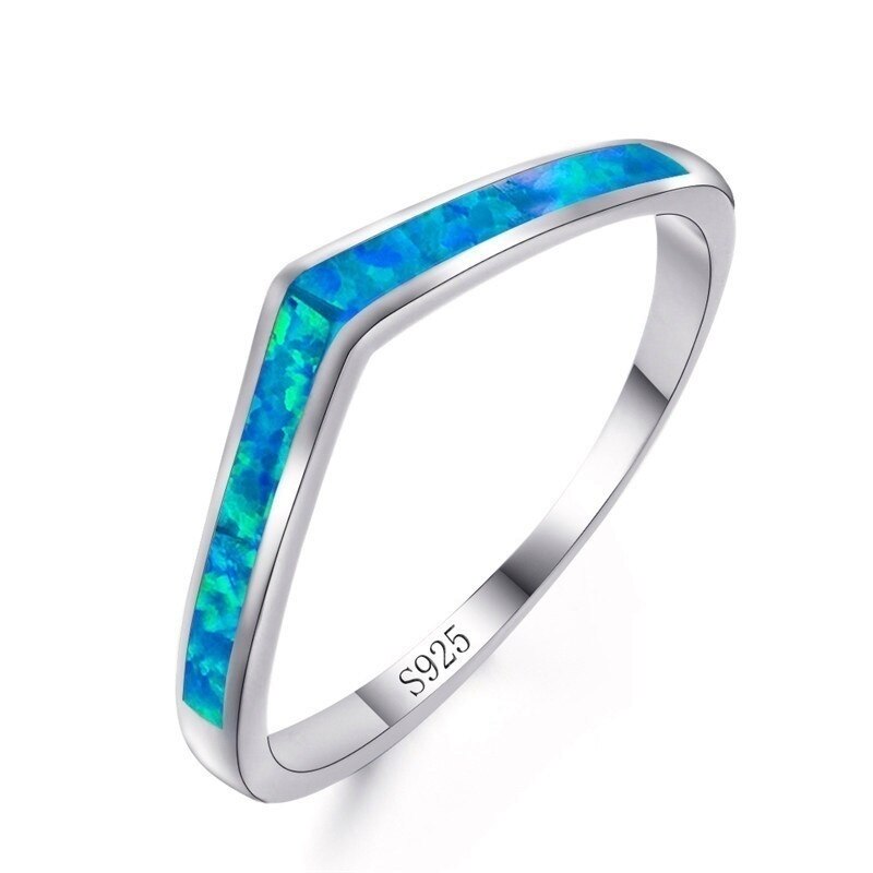 Populaire witte opaal v-vormige ring vrouwen bruid romantisch banket bruiloft glamour accessoires minnaar sieraden