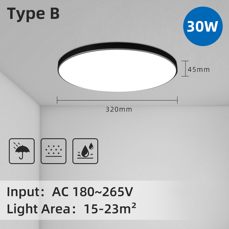 Led-kattovalaisin 220v modernia kattovalaisinta 15/20/30/50w led-paneelikattovalaisinta makuuhuoneen keittiön sisustusvalaistukseen: Keltainen / 4w
