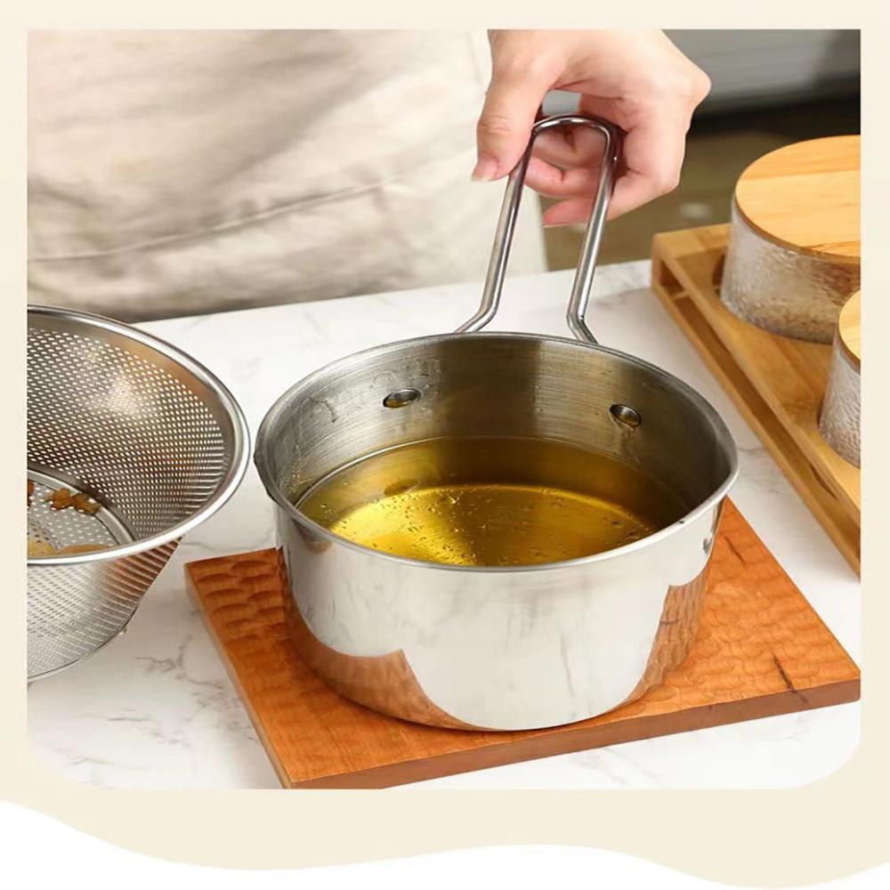 Cesta de acero inoxidable 304 para freír, colador de pescado para freír, patatas fritas japonesas, sartén de malla para Pasta, sartén de alambre para cocina, pavo