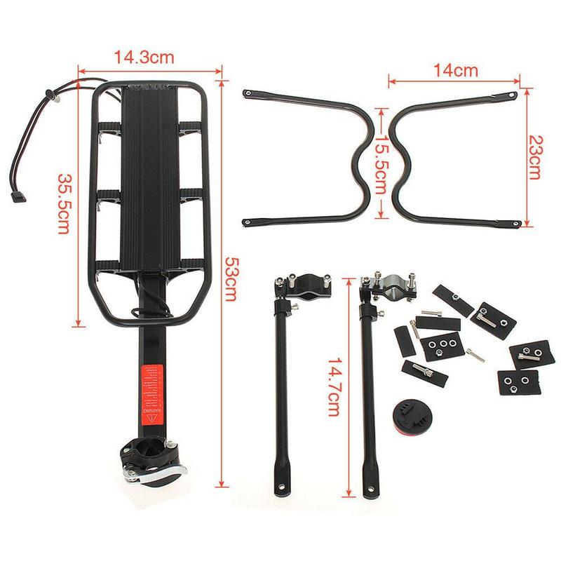 Fietsendrager 50kg capaciteit fiets snelspanner bagagedrager zadel fietstas bagage accessoires zadelpen spatbord achterdrager fiets  t1 g 0