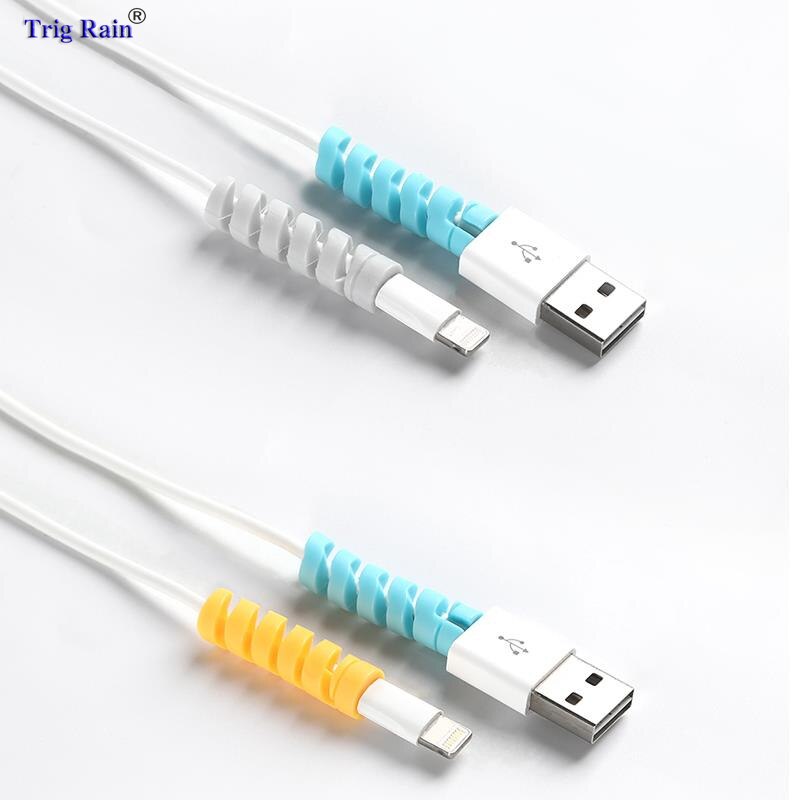 Kabelbeschermer datalijn siliconen spiraalspoelopwinder beschermend voor iphone samsung android usb-oplader oortelefoonhoesje