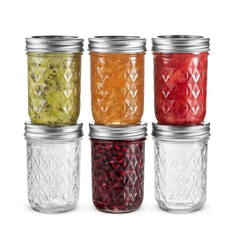 Kitchen Mason Jars with Airtight Glass Sugar Container Canning Preserving Meal Prep Jam Jelly Kitchen Storage Containers