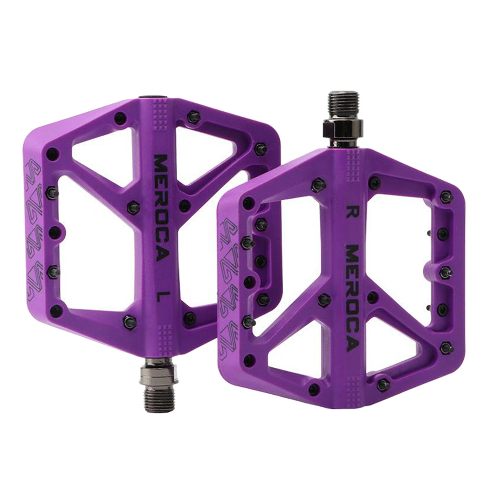 Bicycle Mountain Bike Pedals BMX Sealed Bearing 9/16'' Wide Platform Mongoose Part Platform Cleats Mini Peddles Stamp: Purple