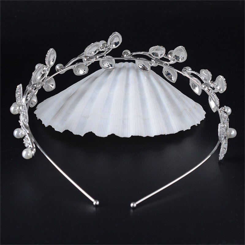 CC Haarband Tiara En Kronen Elegante CZ Eenvoudige Bruiloft Haaraccessoires Voor Bruid Engagement Sieraden Bladvorm HG008