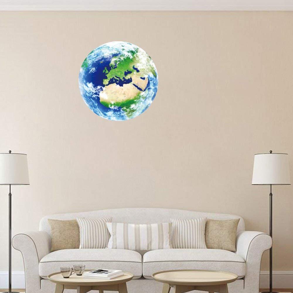 1PCS Luminous blue earth Cartoon DIY 3d Wall Stickers for kids rooms bedroom wall sticker Home decor Living Room