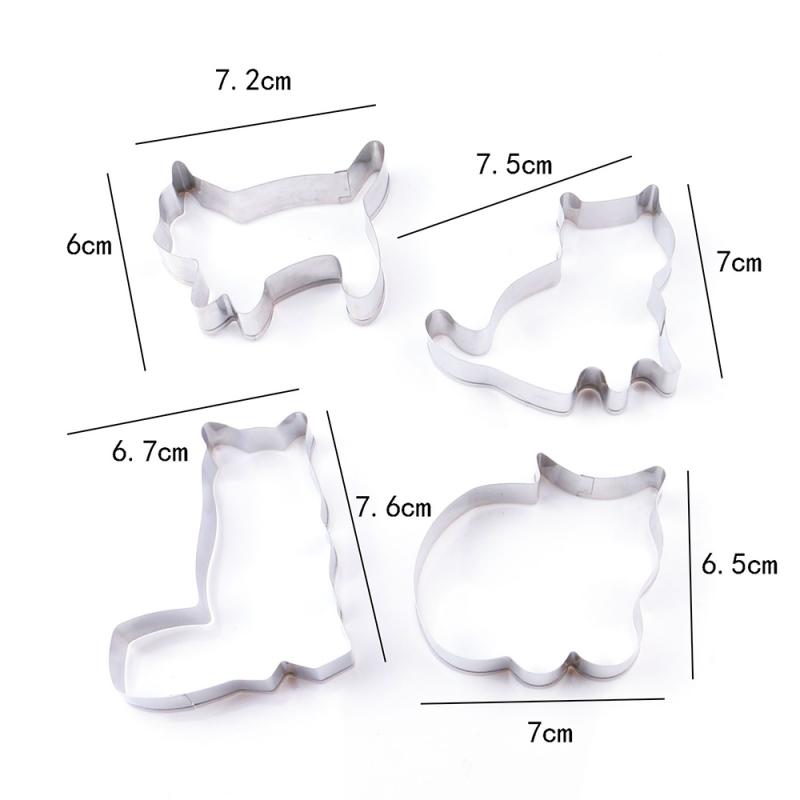 Kitchen Cookie Cutter Cat Shaped Aluminum Mold Sugarcraft Cake Biscuits Pastry Baking Cutter Mold Cake Decorating Tools