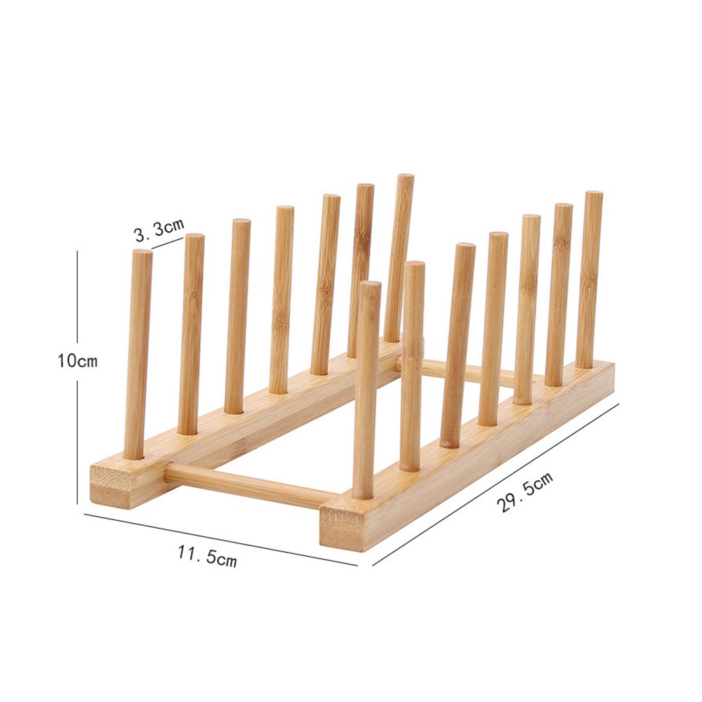 Kitchen Dish Drain Rack Dinnerware Storage Organizer Tray Plate Drying Shelf Wooden Book Cups Display Stand Drainer Holder: G362335