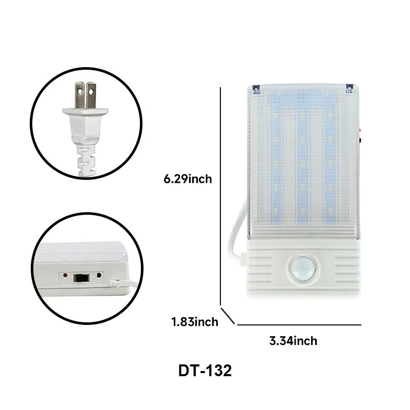 Motion Sensor LED Emergency Light Fire Emergency Luminaries Indoor Home Wall-mounted Rechargeable Lantern Automatic Exit Lamp: Light Grey