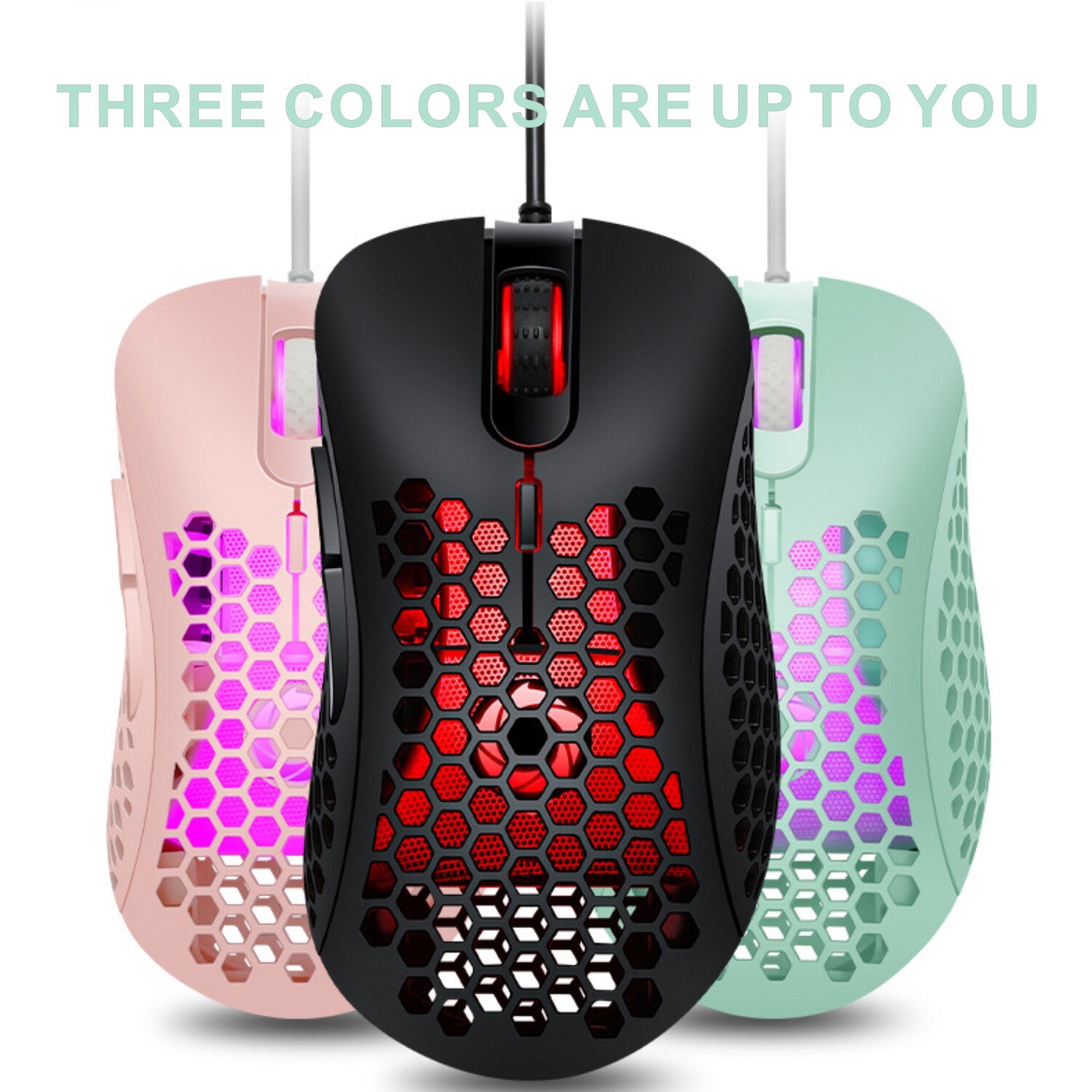 Gaming Mouse Computer Gamer Mause Kit PC USB Wired Mice With Cable LED RGB 3D Light Vertical Ergonomic 6 Key Laptop Gaming Mouse